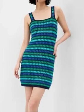 NWT Gap Striped Crotchet Mini Dress